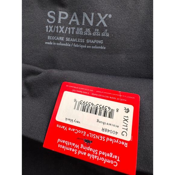 NEW SPANX Very Black ExtraOrdinary EcoCare Seamless Shaping Thong Plus Size 1X - Picture 10 of 10
